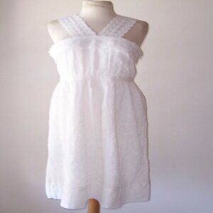 ABERCROMBIE & FITCH White Cotton Lace Eyelet Midi Dress 8